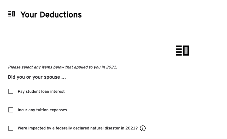 Screenshot of EY TaxChat interview questions