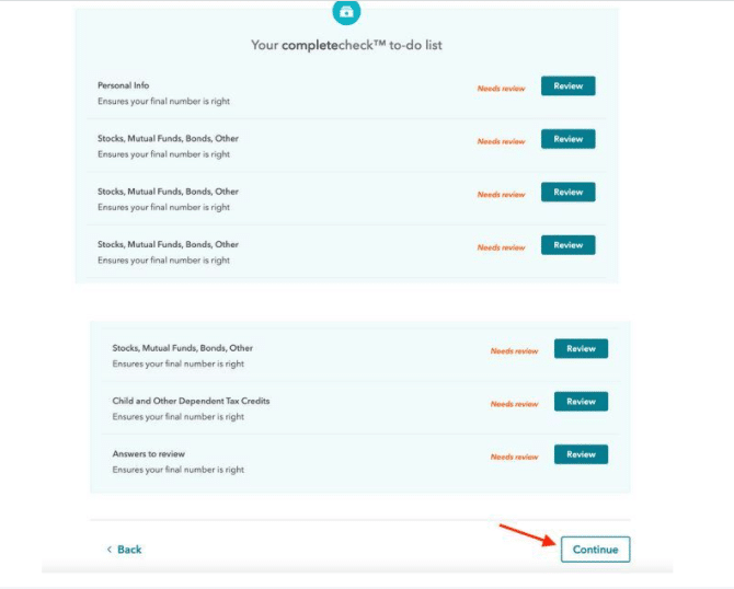 Screenshot of TurboTax Overview Workaround