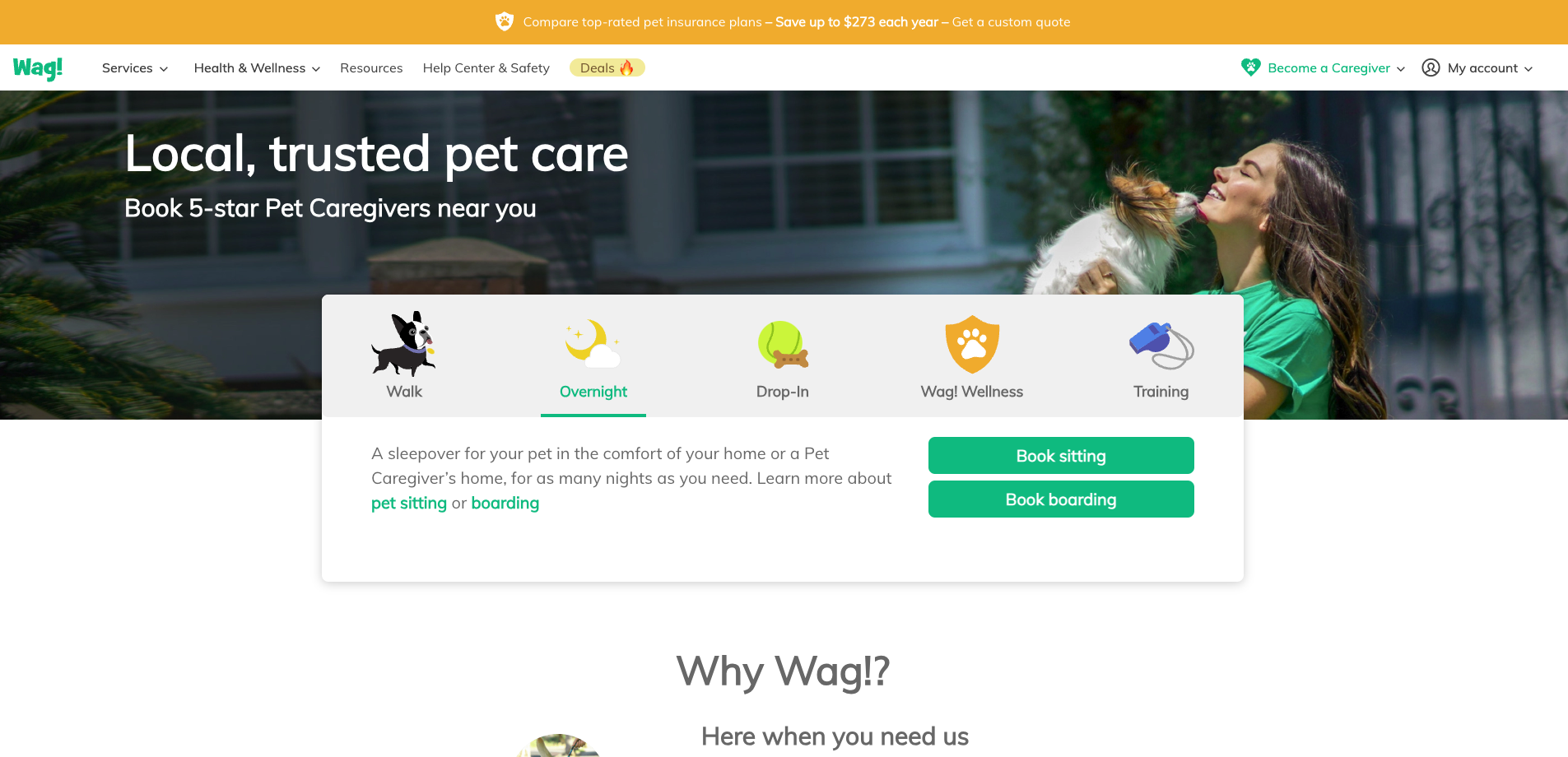 Wag homepage